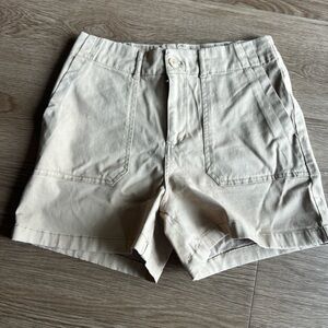 Women's Tan Mid Length Shorts